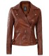 cognac motorcycle jacket for women