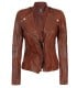 cognac leather jacket for women