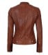 cognac wax leather jacket for womens