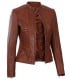 women cognac wax leather jacket