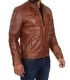 quilted brown leather jacket mens