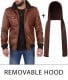 removable hood leather jacket