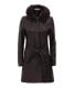 Womens Leather Dark Brown Shearling Coat