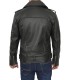 Mens Biker Asymmetrical Belted Leather Jacket