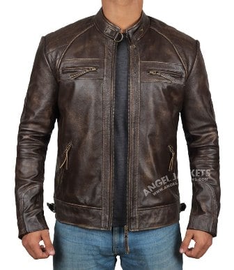 Distressed Leather Jacket 