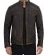 distressed dark brown leather jacket