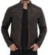 distressed brown leather jacket