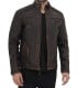 dark brown mens distressed leather jacket
