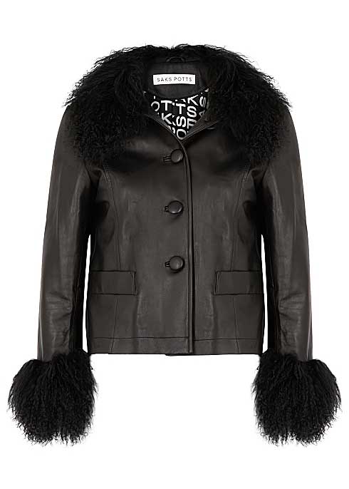 Black Shearling leather Jacket