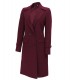 Double Breasted Womens Maroon Coat