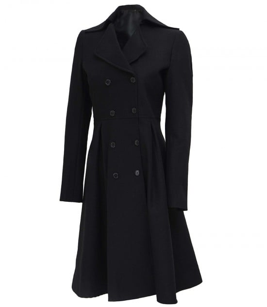 Women Long double-breasted wool coat