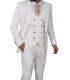 Mens white Three Piece Suit with double breasted Waist