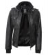 bomber hooded leather jacket for women