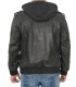 Edinburgh Black Snuff Hooded Leather Jacket Angel