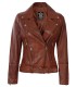 Elisa cognac leather jacket women