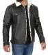 Fernando White Shearling Trucker Leather Jacket