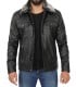 fernando leather trucker fur collar jacket