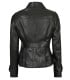 short body Peplum Leather Jacket Black