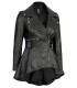 Peplum Black Leather Jacket