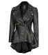 Peplum Leather Jacket Black
