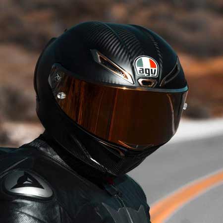 guy wearing motorcycle safety helmet