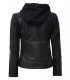women black leather jacket with hood