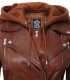 brown hooded leather jacket