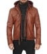 Mens tan brown leather jacket