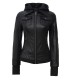 leather jacket for women with hood