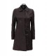 Hooded Dark Brown Shearling Leather Coat Womens