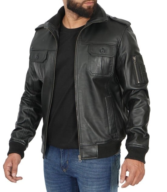 Kemble Bomber Leather Jacket Men