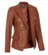 tan leather blazer