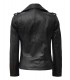 leather biker jacket women black