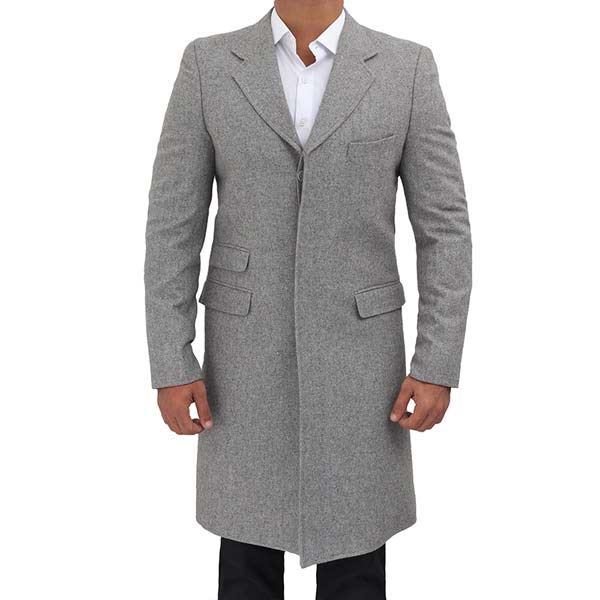Grey Wool Coat for Men