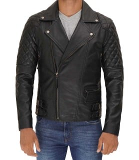 mens biker style leather jacket