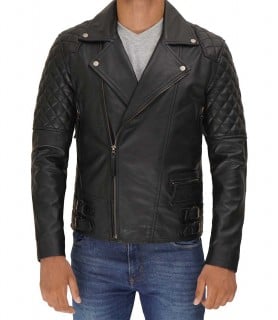 mens biker style leather jacket