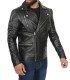 leather asymmetrical jacket for men