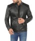 cafe racer black leather jacket