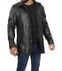 leather car coat for men