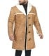 Men Leather Distressed Waxed Sherpa Coat