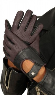 leather driving gloves with strap