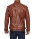 quilted dark brown leather jacket for men