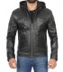 mens leather jacket with hoodie