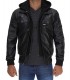 leather jacket with hood for men