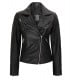 Asymmetrical Black Leather Jacket for women