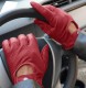 Maroon Full Perforated Driving Leather Gloves