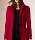 womens red long wool jacket