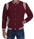 maroon and white letterman jacket
