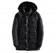 Mens long down shearling puffer jacket