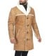 Leather Distressed Waxed Mens Sherpa Coat